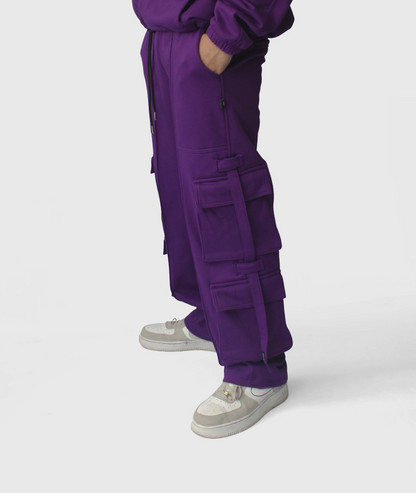 COTTON CARGO PANT - PURPLE