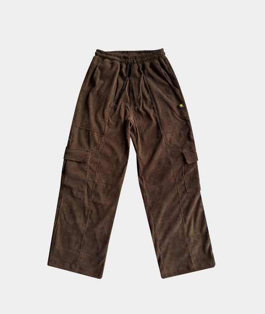 OVERSIZE CORDUROY CARGO PANT - CHOCOLATE