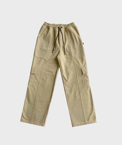 COTTON OVERSIZE CARGO PANT - SAND