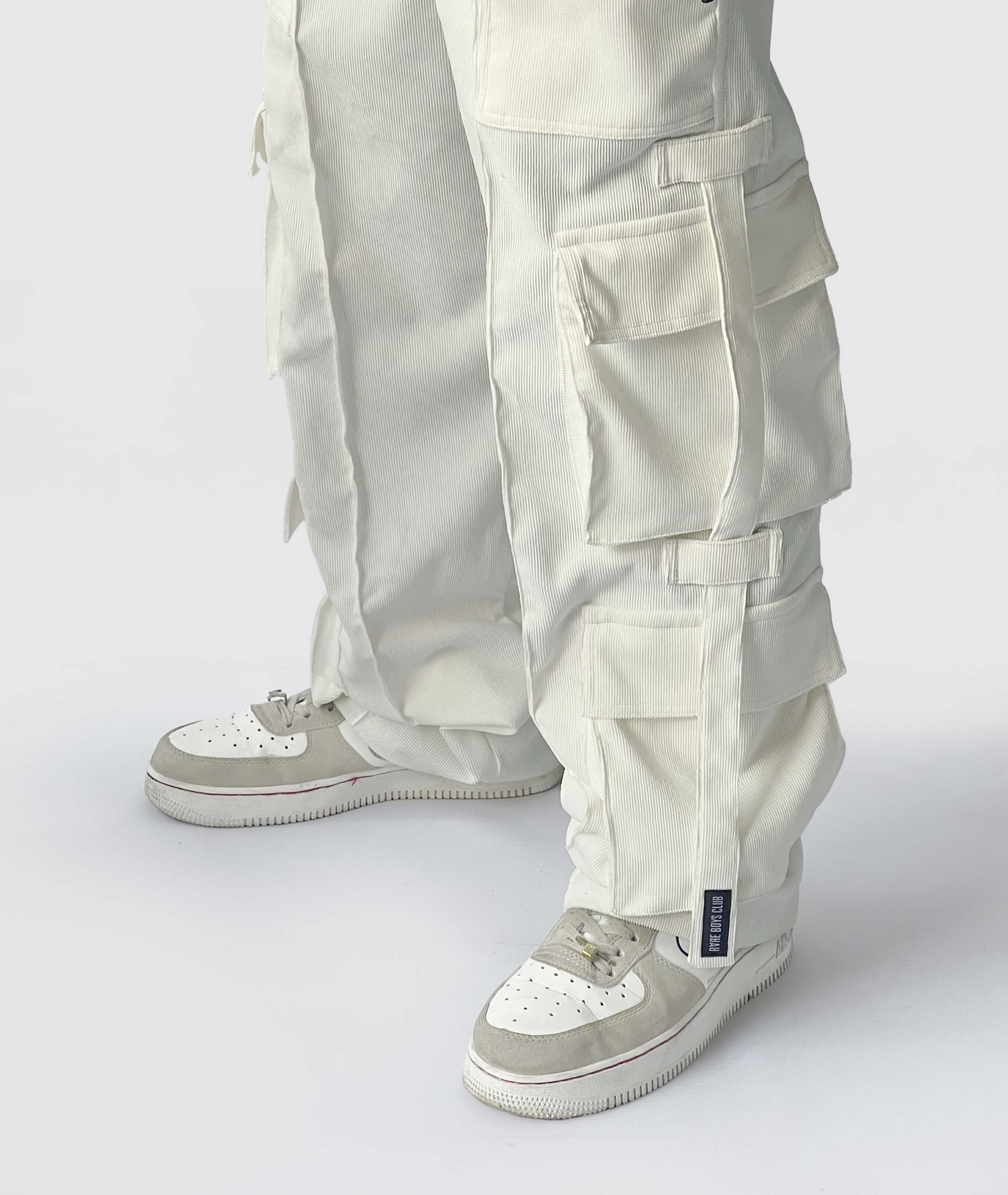 CORDUROY CARGO PANTS - IVORY