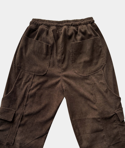 OVERSIZE CORDUROY CARGO PANT - CHOCOLATE