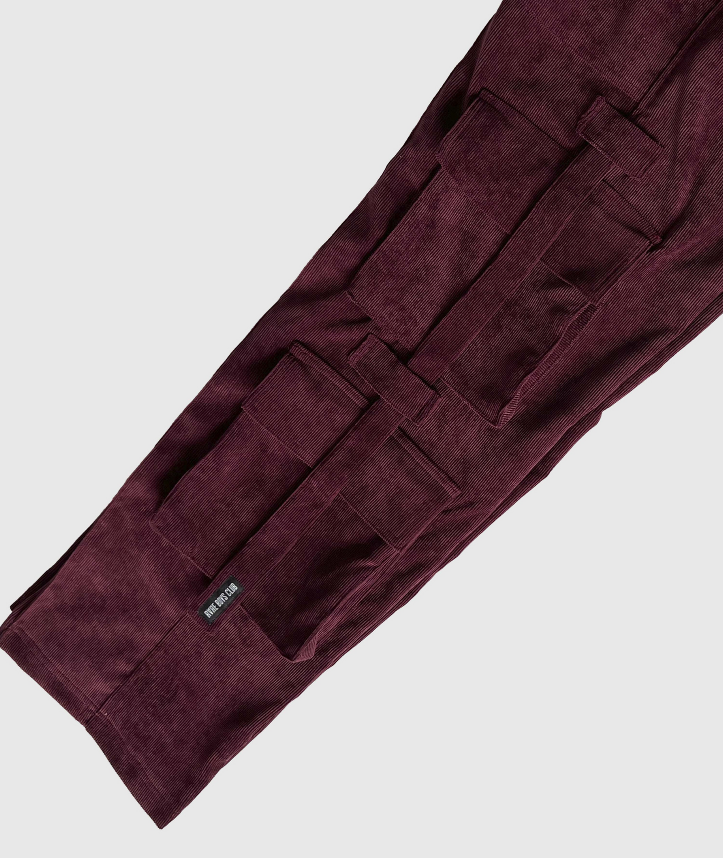 CORDUROY CARGO PANTS - BURGUNDY