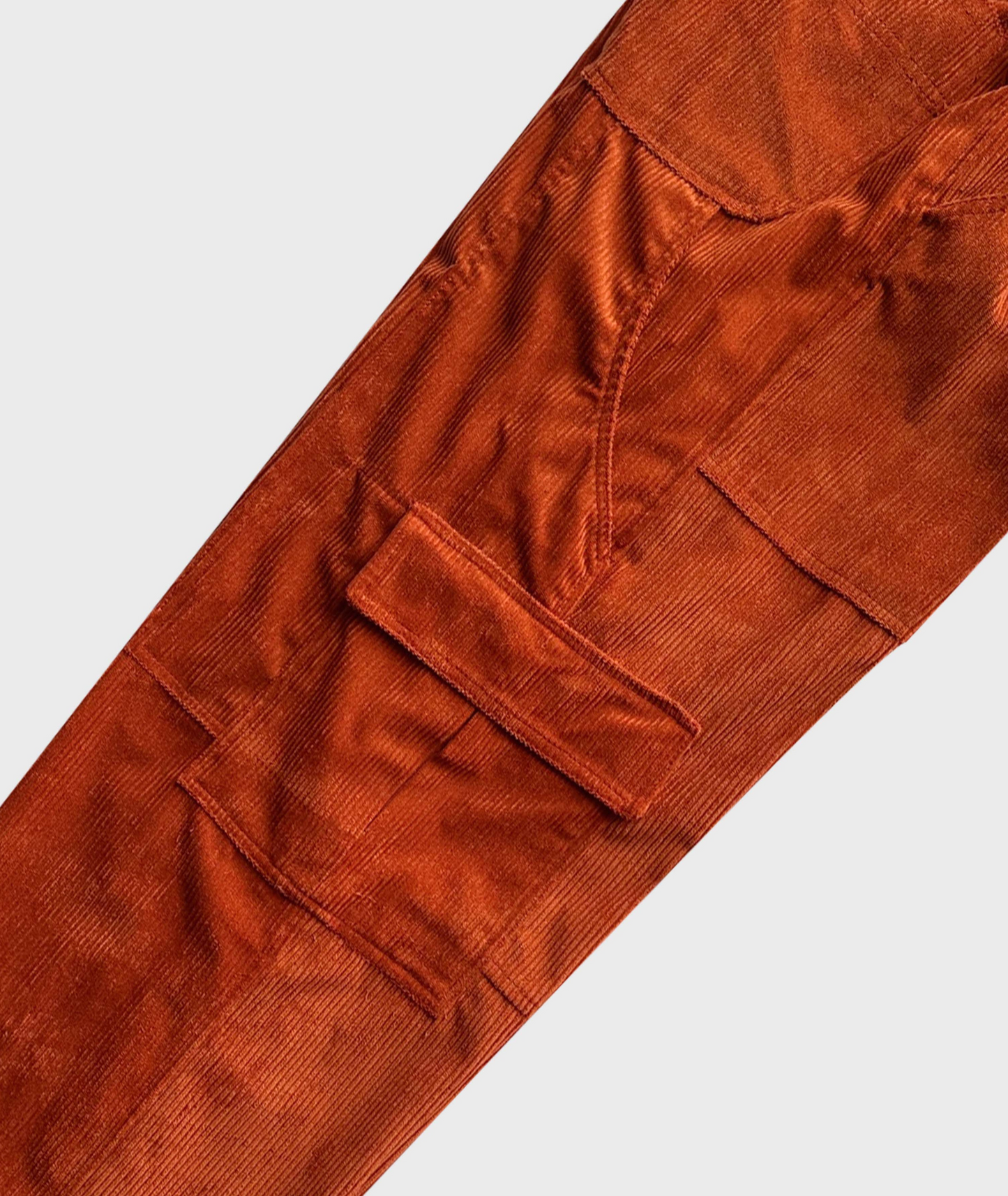 OVERSIZE CORDUROY CARGO PANT - BRICK