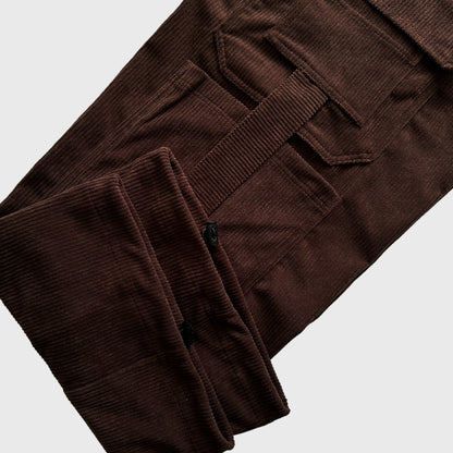 OVERSIZE CORDUROY CARGO PANT - CHOCOLATE