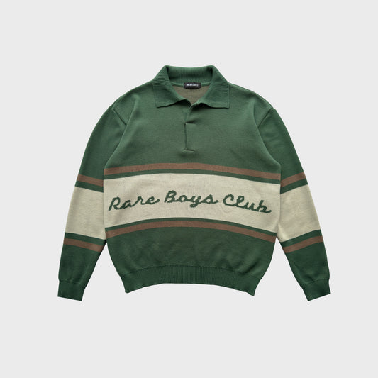 Knit Polo Pullover - Olive