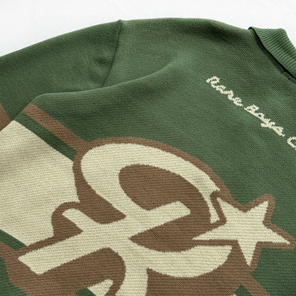 Knit Polo Pullover - Olive