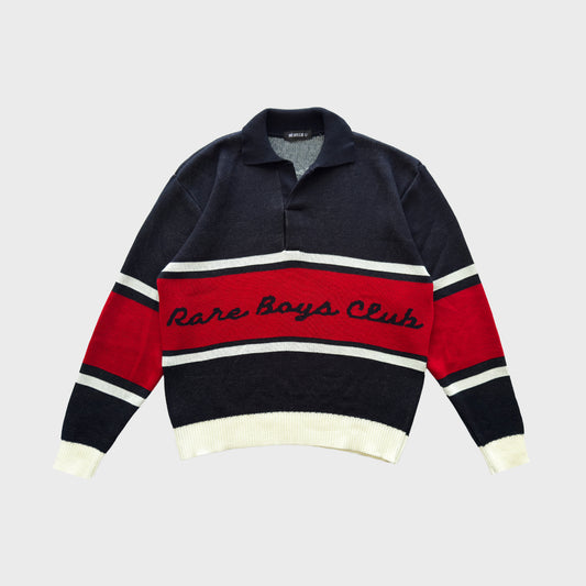 Knit Polo Pullover - Red